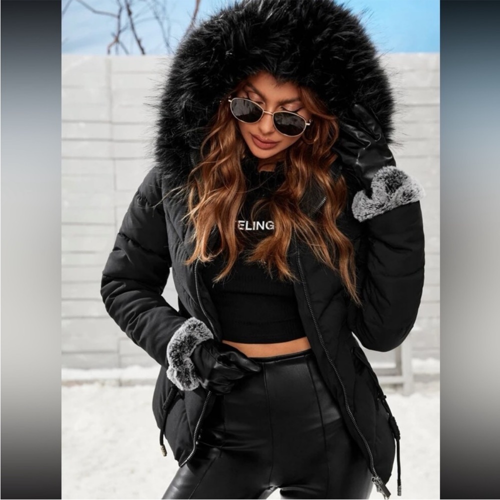 Shein • Luxe Winter Puffer Jacket small